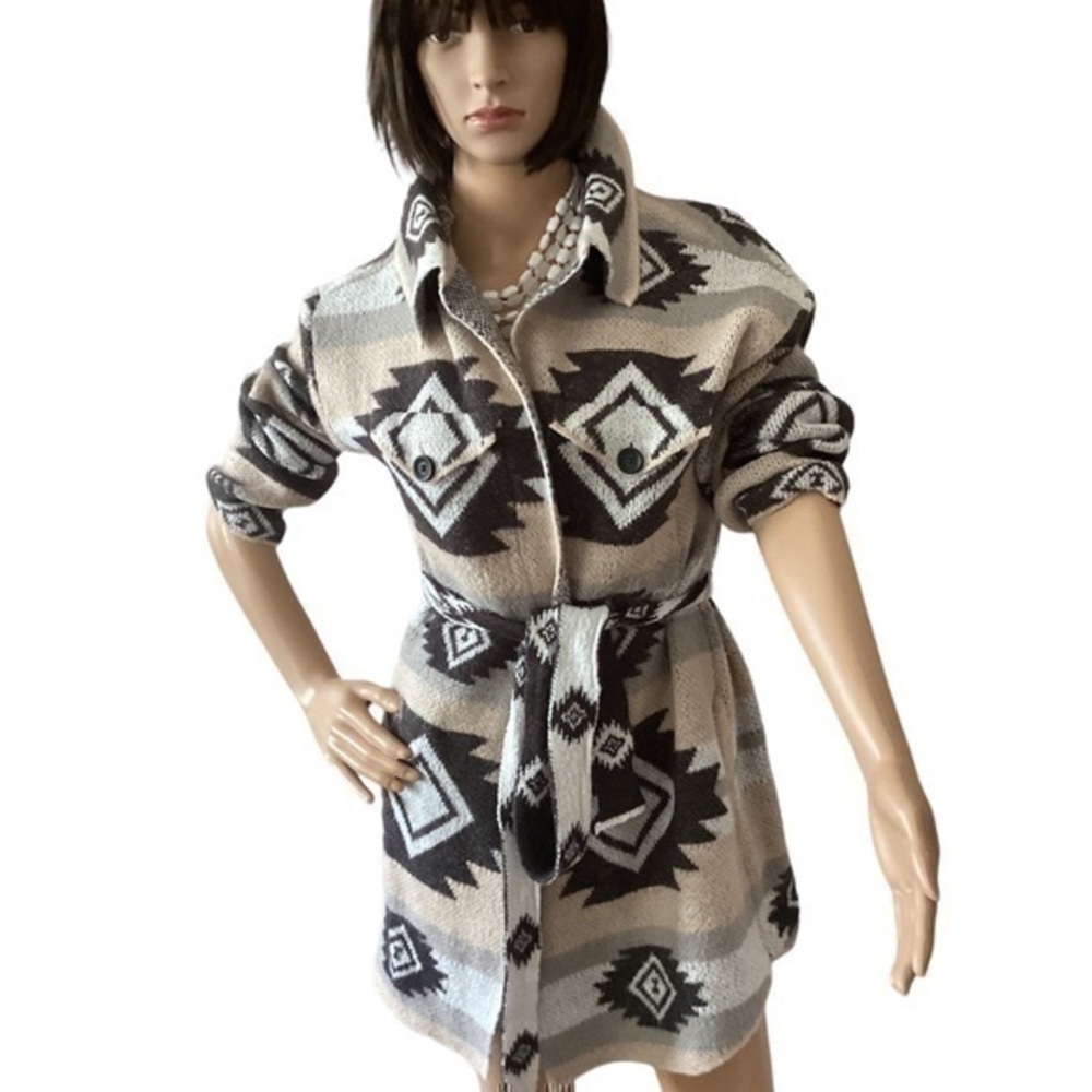 Boho Print Cardigan Sweater Size Large